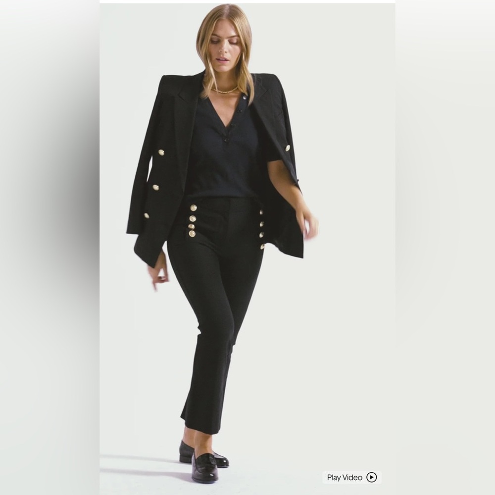 10 Crosby Derek Lam**Robertson Black Crop Flare Trousers**US 4,12 $365 CURRENT - Picture 5 of 8
